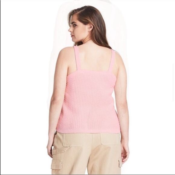 Sandy Liang x Target Pink Knit sweetheart Neck Tank Top - Picture 4 of 4